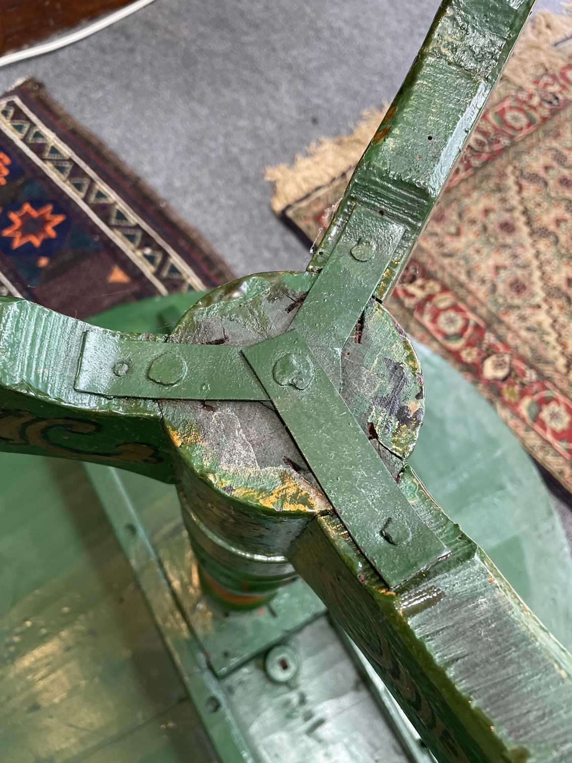 A green painted Chinoiserie tripod table - Image 6 of 10