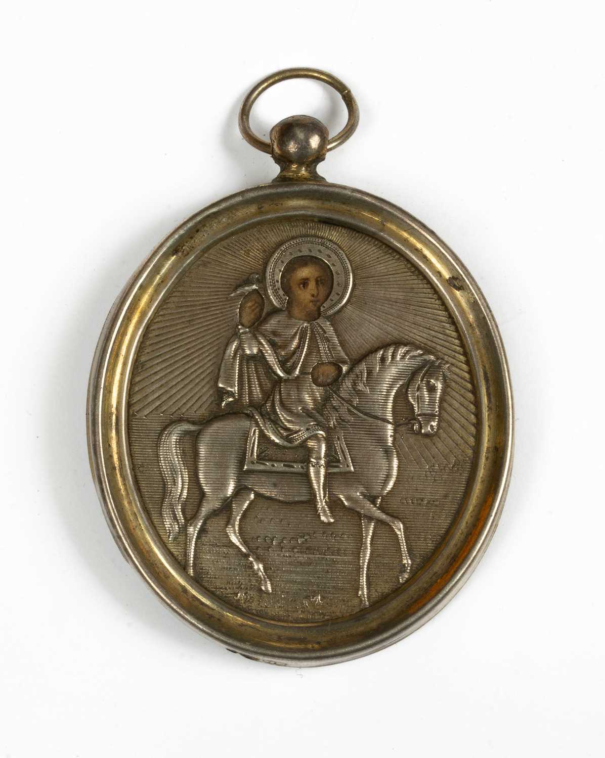 A Russian silver icon pendant