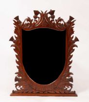 A mahogany framed overmantel mirror