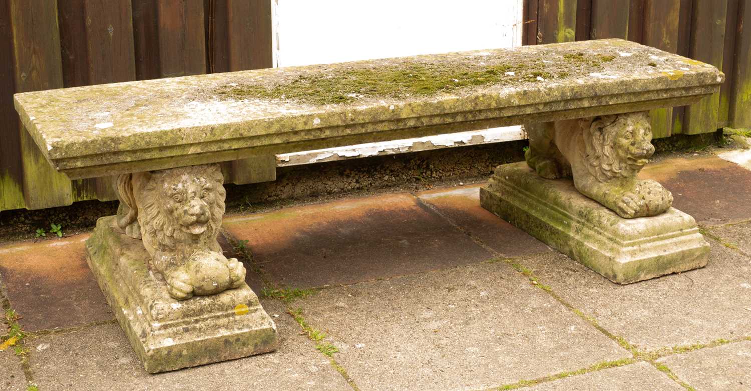 A rectangular stone bench - Image 2 of 2