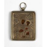 A Russian silver icon pendant,