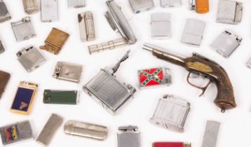 A collection of petrol lighters