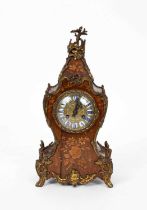 A French marquetry cased mantel clock