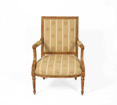 A Louis XVI style open armchair