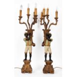 A pair of 20th Century four-branch table candelabra