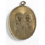 A Russian silver icon pendant