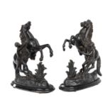 A pair of spelter Marley horses