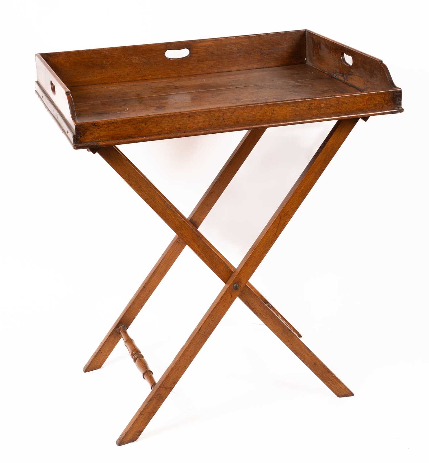 A 19th Century mahogany butler's tray on stand