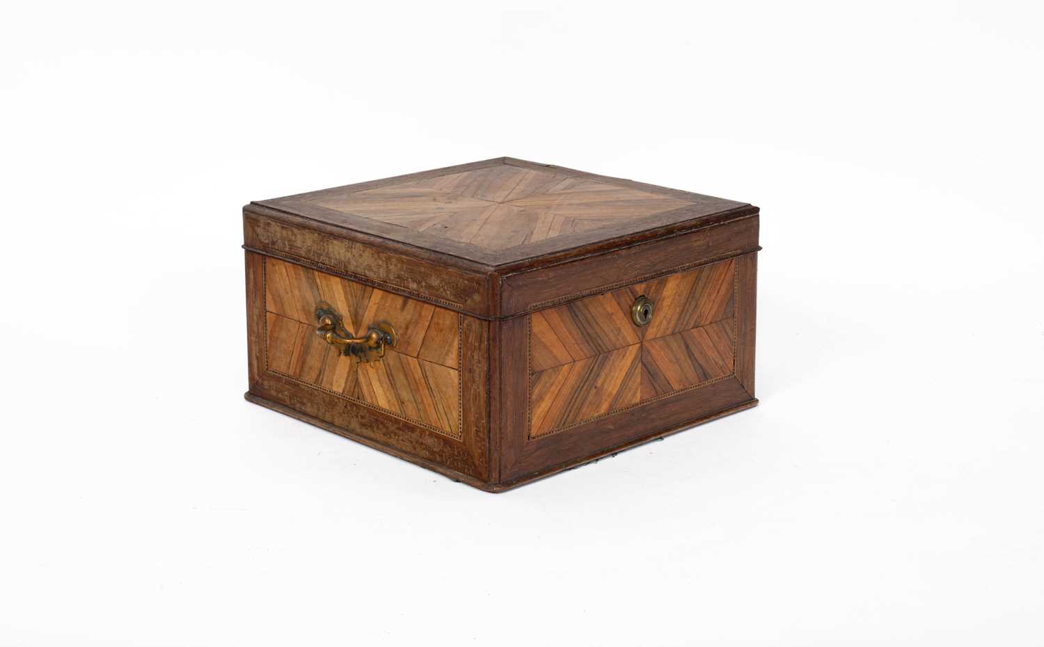 A 19th Century walnut and inlaid jewel and dressing case