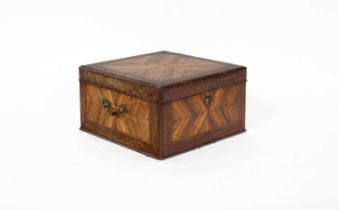 A 19th Century walnut and inlaid jewel and dressing case