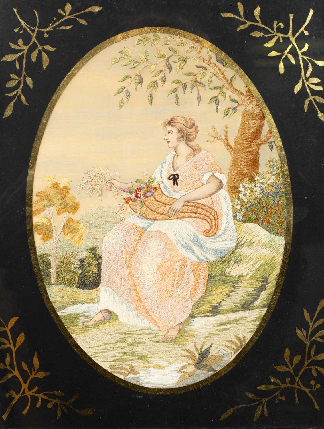 A 19th Century silk embroidered picture