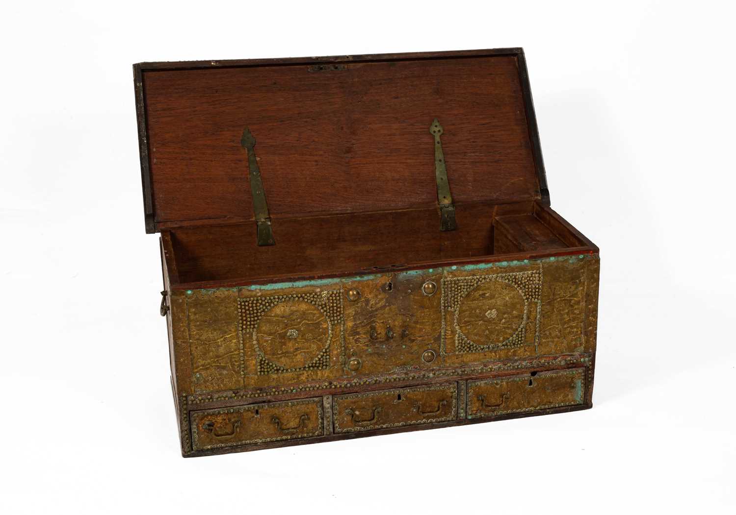 A Ceylonese brass mounted chest - Image 2 of 3