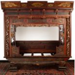 A Chinese carved wood opium bed