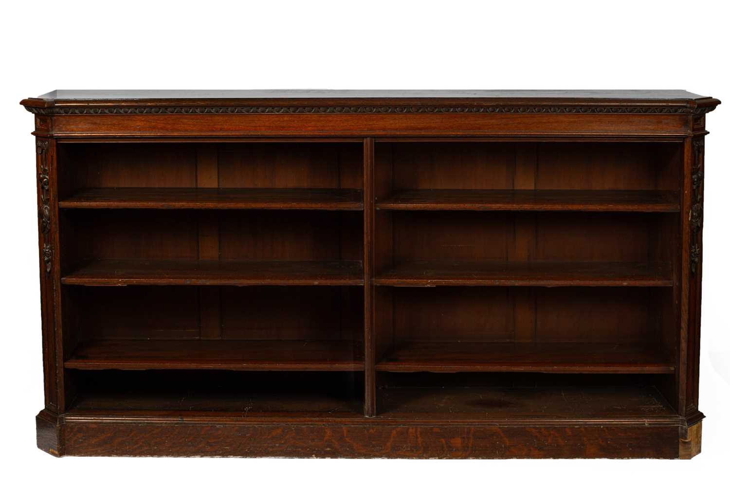 A Victorian oak dwarf bookcase