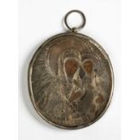 A Russian silver icon pendant