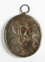 A Russian silver icon pendant