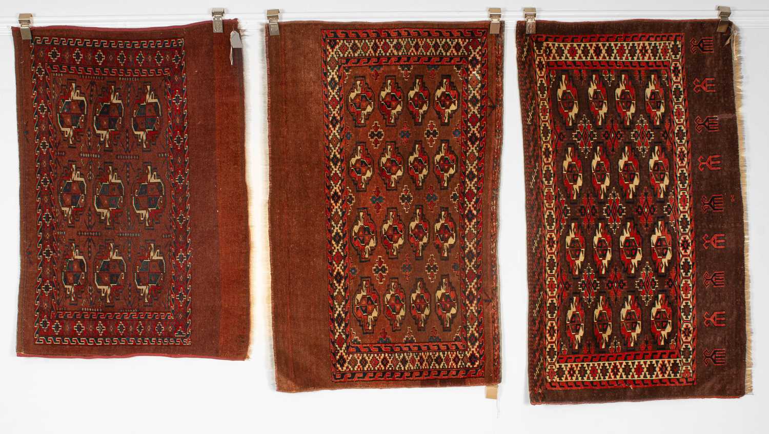 Three Yomut Chuval rugs