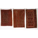 Three Yomut Chuval rugs