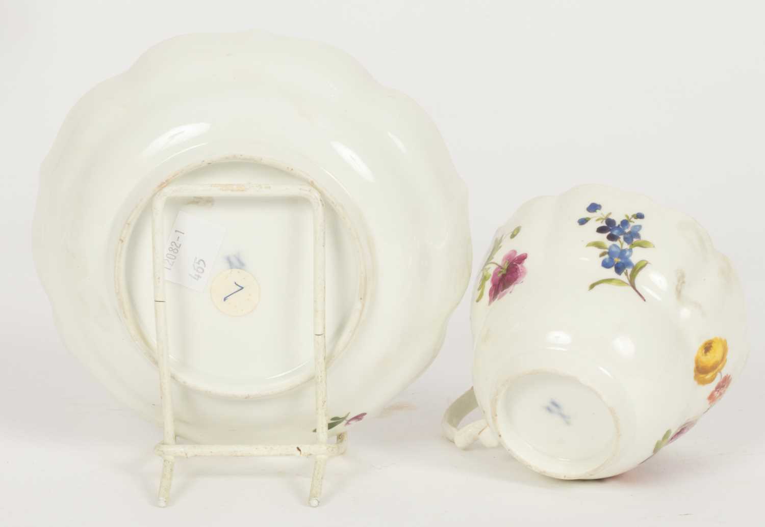 Two Meissen ogee bowls and a saucer - Image 3 of 3
