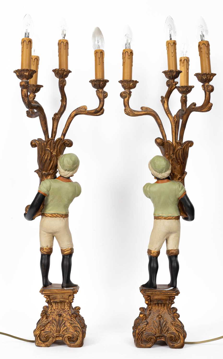 A pair of 20th Century four-branch table candelabra - Image 2 of 2