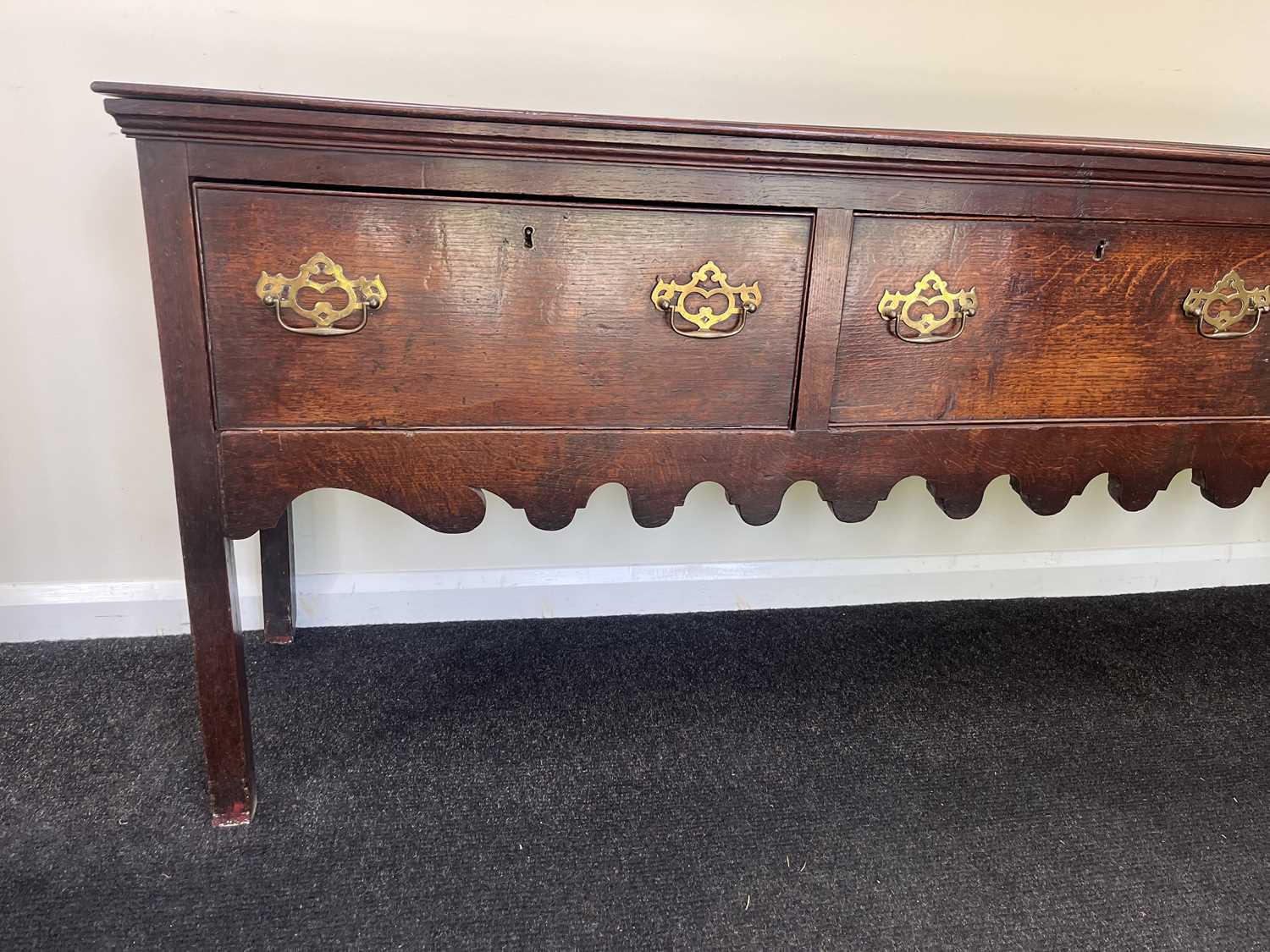 A George III oak dresser base - Image 2 of 14