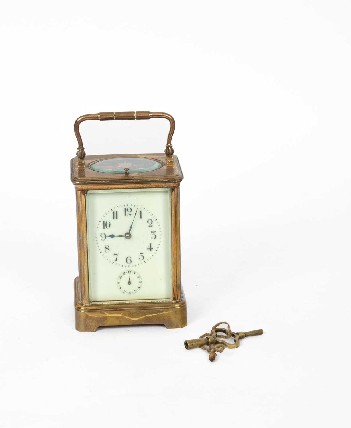 A gilt brass carriage clock