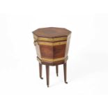 A George III mahogany and brass bound wine cooler