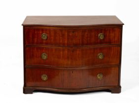 A 19th century mahogany serpentine chest