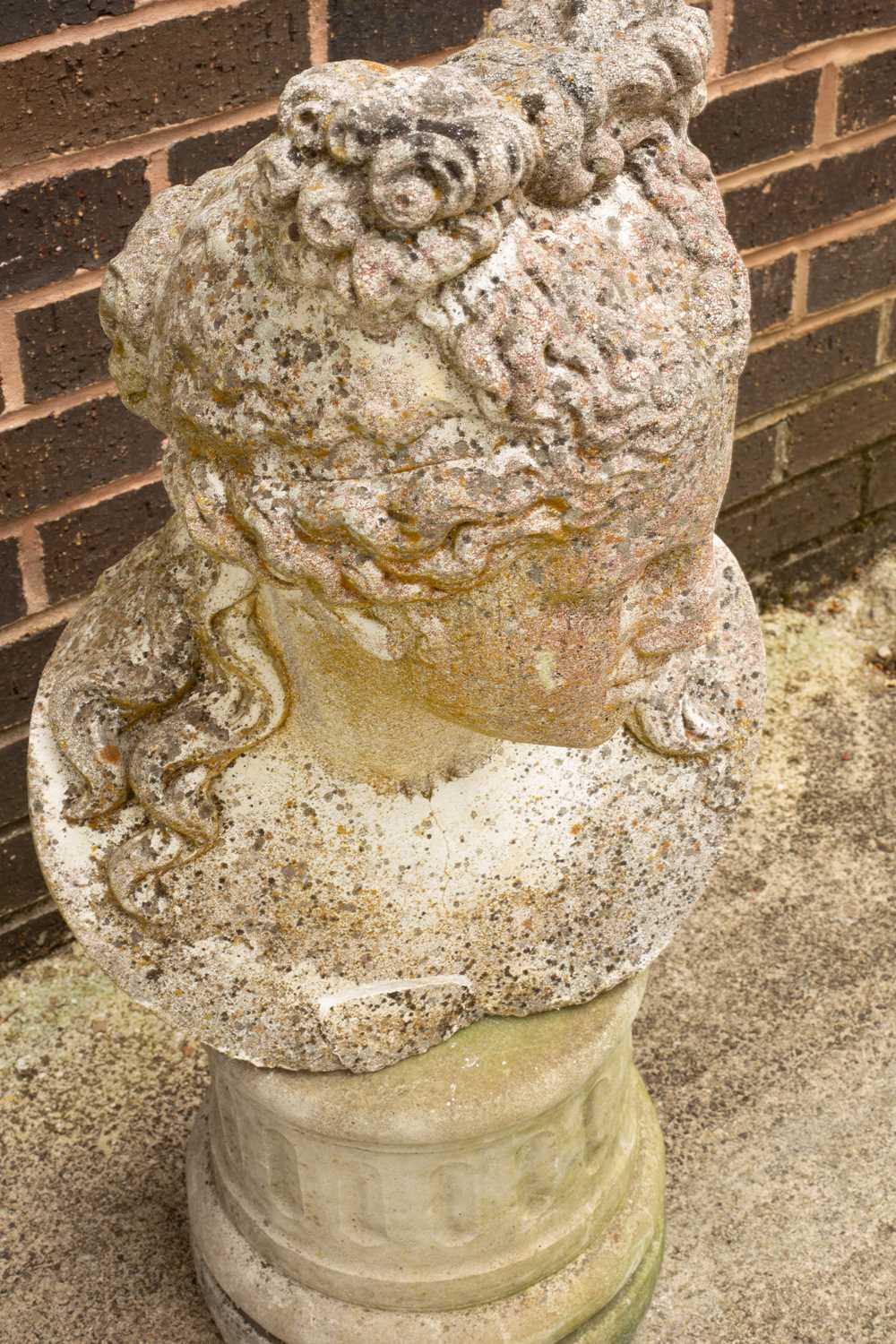 A reconstituted stone bust of a classical female - Image 4 of 4