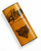 A Victorian Mauchline ware cigar case
