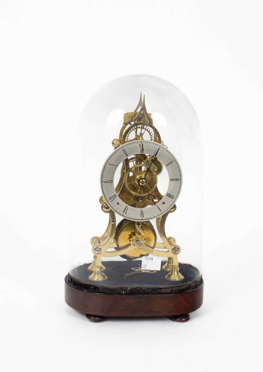 A gilt brass skeleton clock - Image 5 of 5