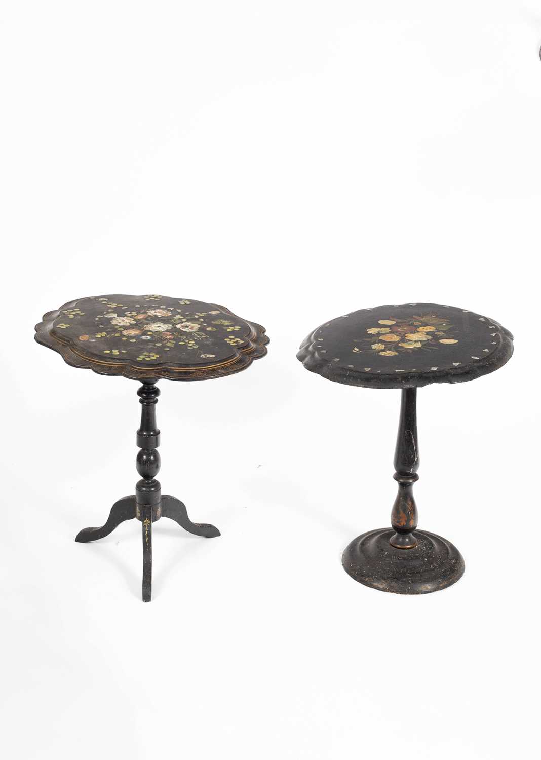 Two Victorian papier-mâché tables