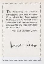 Hermann Hesse. Im Pressel´schen Gartenhaus.