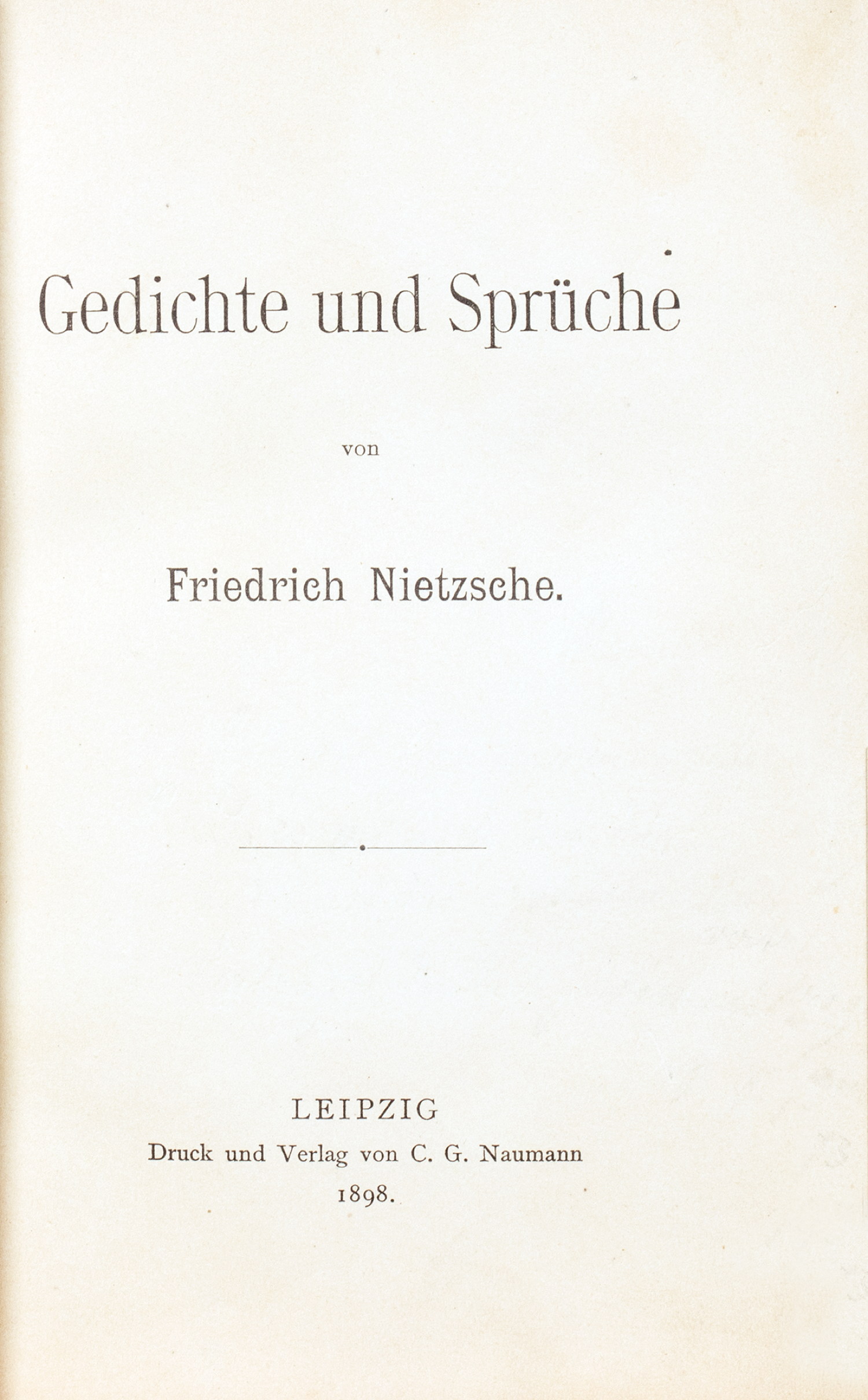 Friedrich Nietzsche. Gedichte und Sprüche. - Bild 3 aus 4