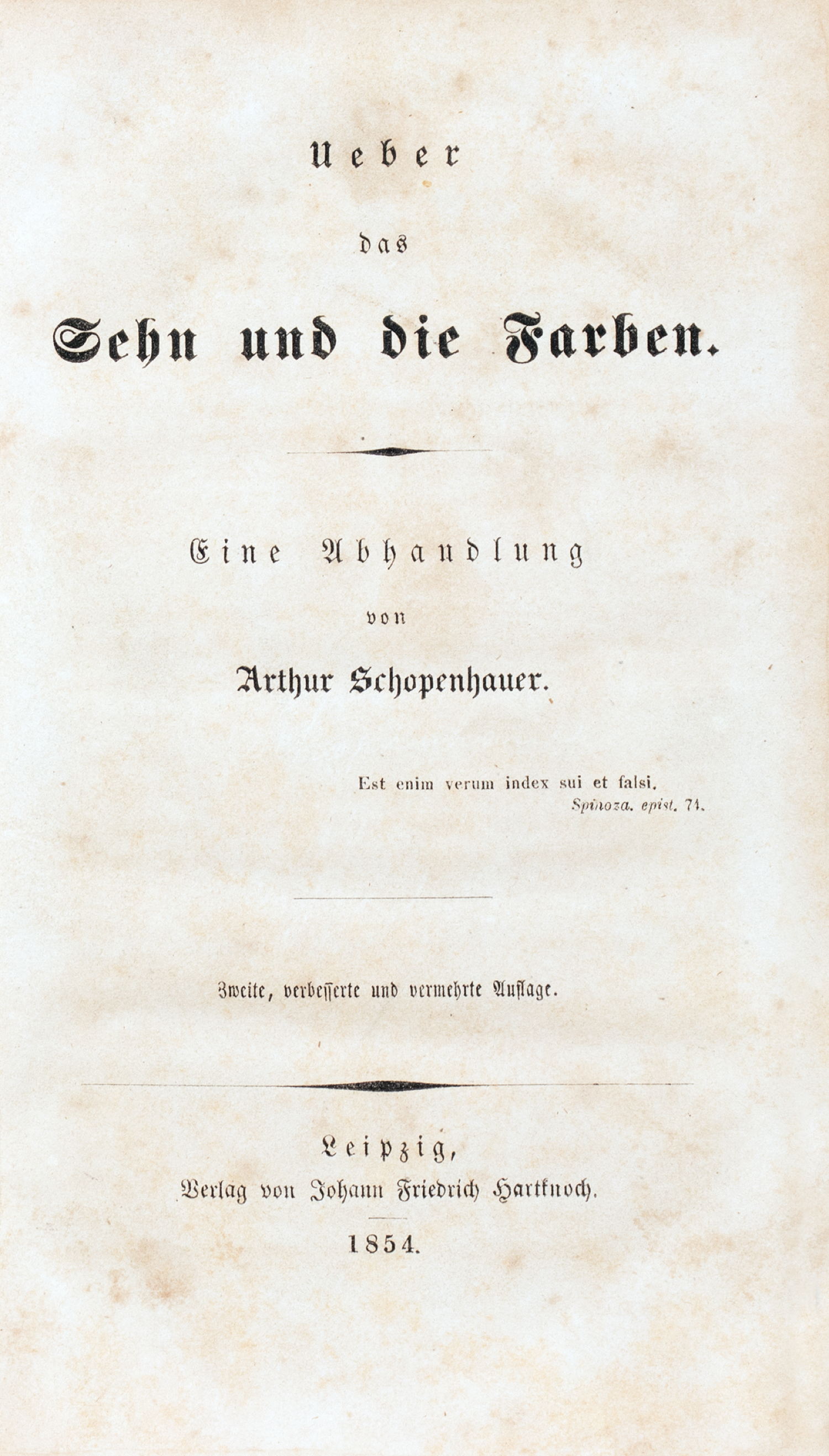 Arthur Schopenhauer. Ueber das Sehn und die Farben.