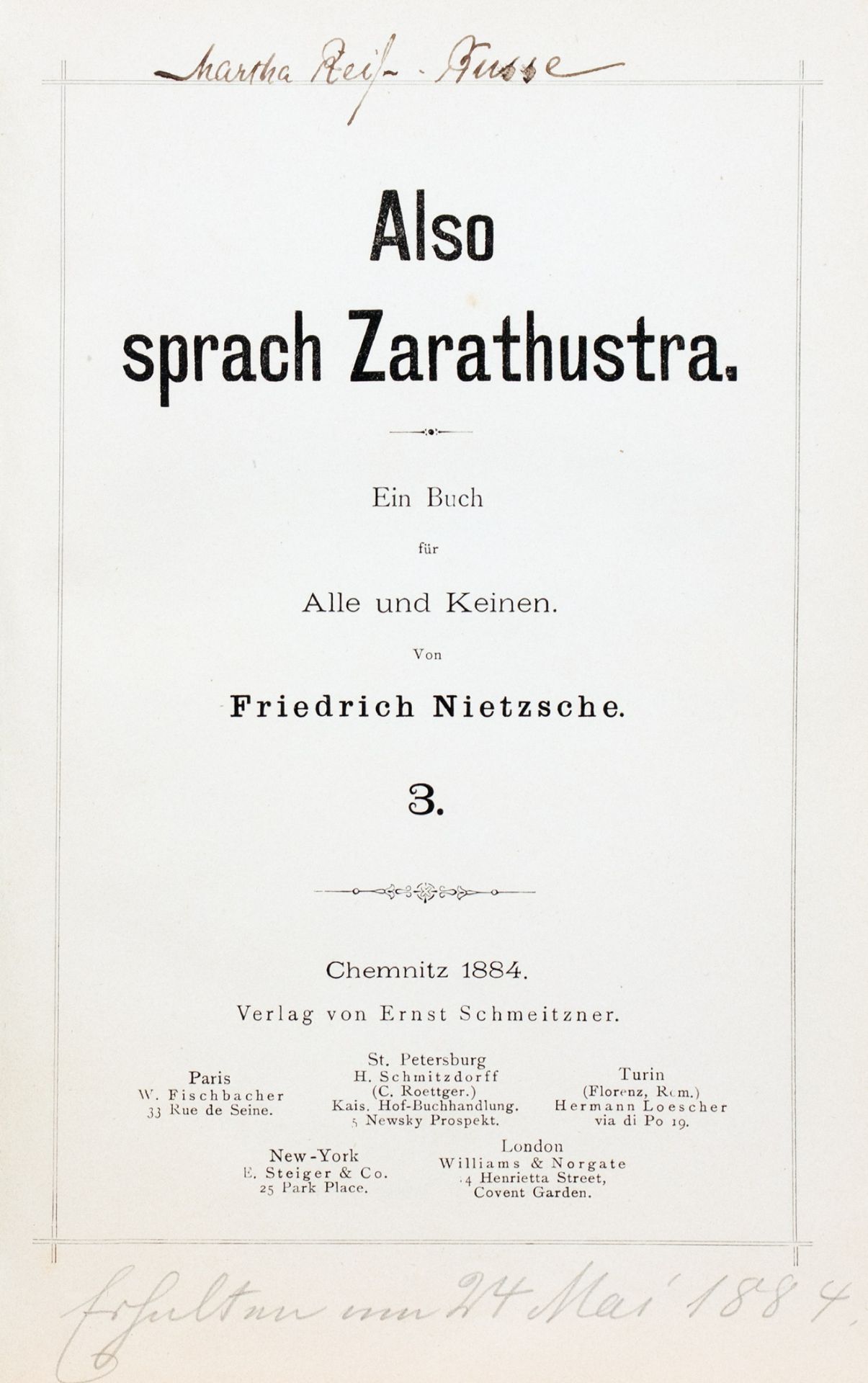 Fr. Nietzsche. Also sprach Zarathustra. 1-3 - Image 6 of 7