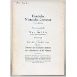 Friedrich Nietzsche - Max Oehler. Deutsche Nietzsche-Literatur.