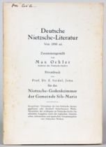 Friedrich Nietzsche - Max Oehler. Deutsche Nietzsche-Literatur.