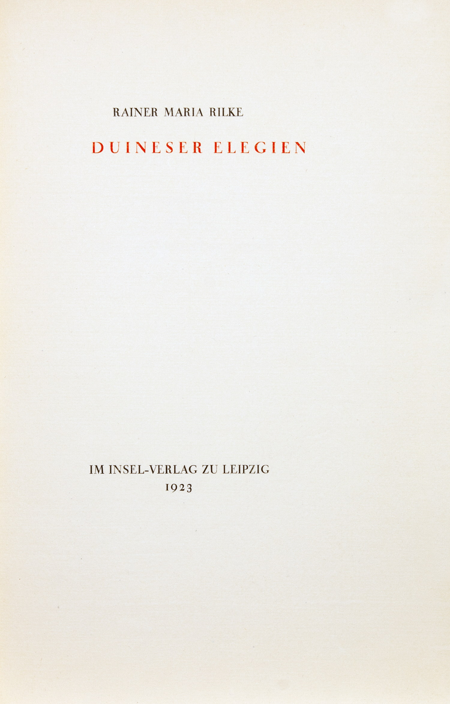 Rainer Maria Rilke. Duineser Elegien. - Bild 2 aus 2