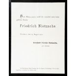 Friedrich Nietzsche - [Todesanzeige:] Heute Mittag gegen zwölf Uhr entschlief mein heissgeliebter Br