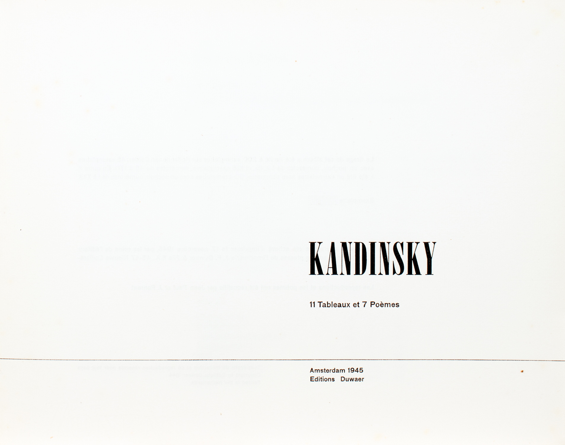 [Wassily] Kandinsky. 11 Tableaux et 7 Poèmes. - Bild 2 aus 2