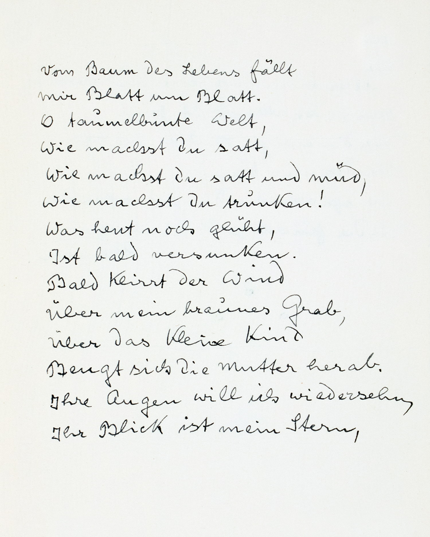 Hermann Hesse. Eigenhändiges Gedicht »Vergänglichkeit« mit Aquarell. - Image 2 of 2