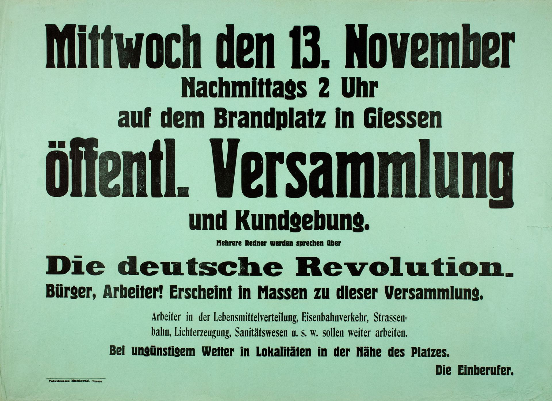 Plakate - Novemberrevolution. - Drei Plakate des Arbeiter- und Soldatenrates Gießen. - Image 2 of 3