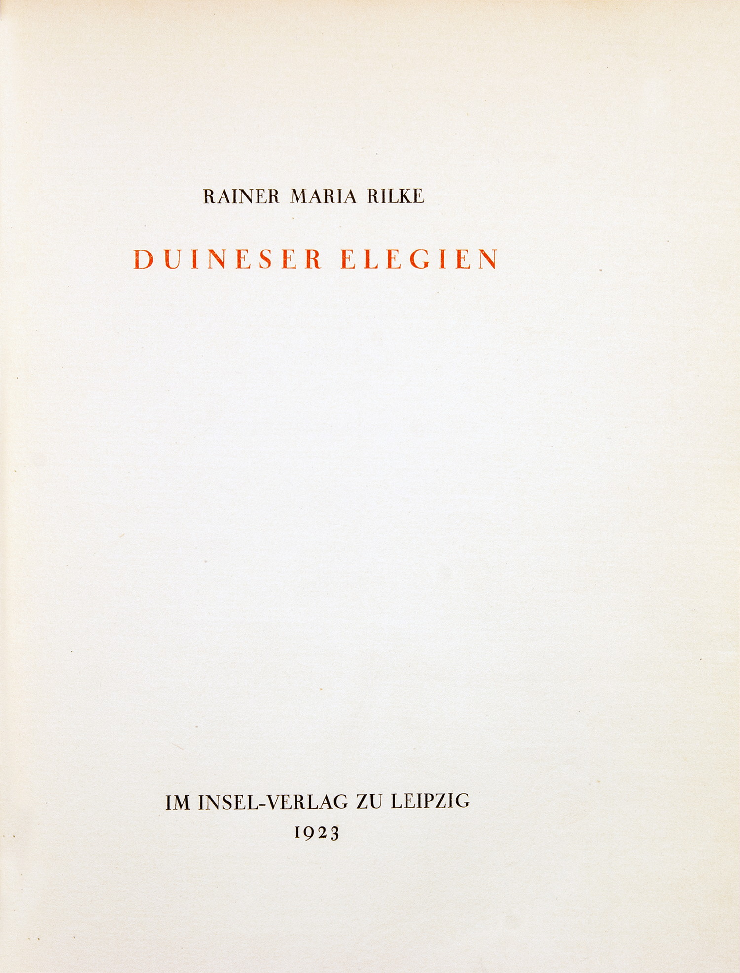 Rainer Maria Rilke. Duineser Elegien. - Bild 2 aus 2