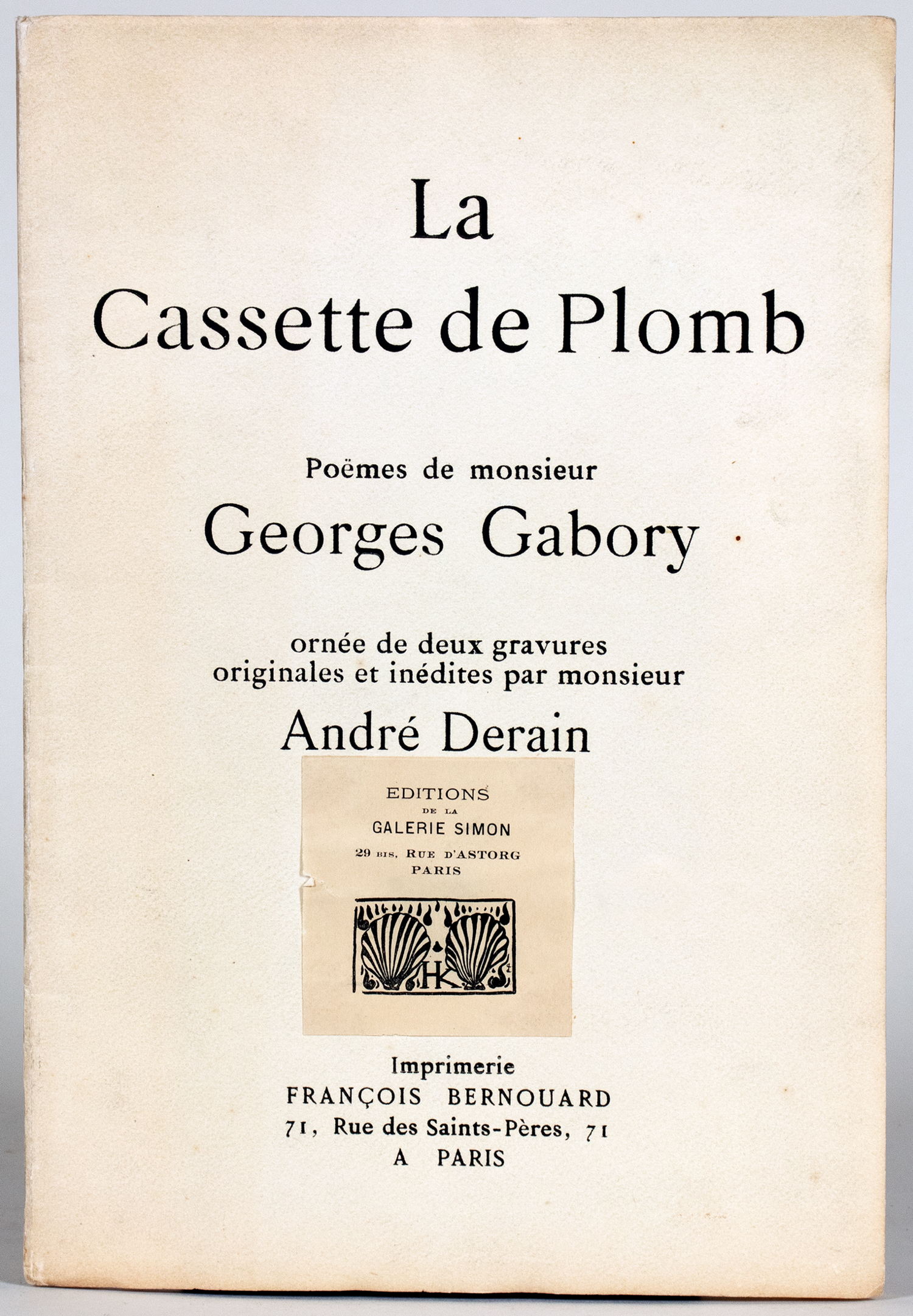 André Derain - Georges Gabory. La cassette de plomb. - Bild 2 aus 5