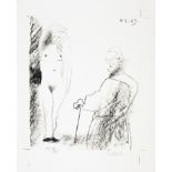 Pablo Picasso. Femme nue et homme à la canne.