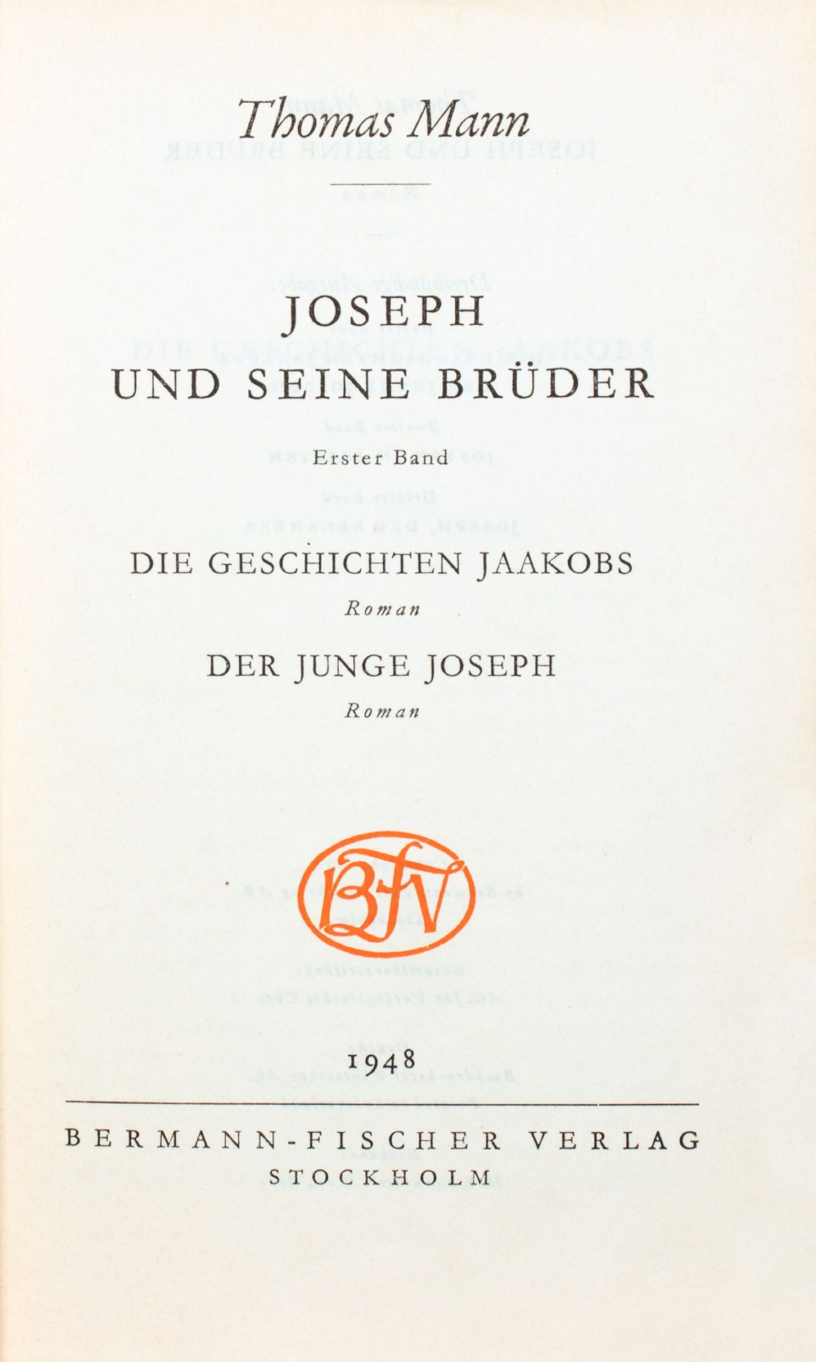 Thomas Mann. Joseph und seine Brüder. - Image 2 of 2