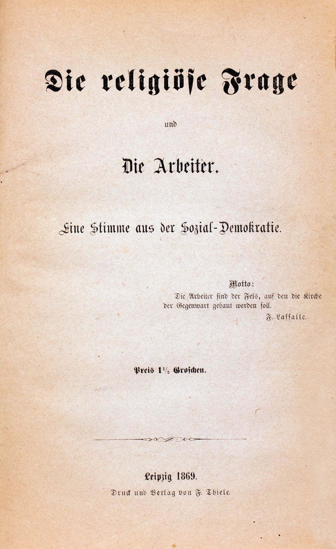 Deutsche Sozialdemokratie - Sammelband aus dem Gründungsjahr. - Image 2 of 4