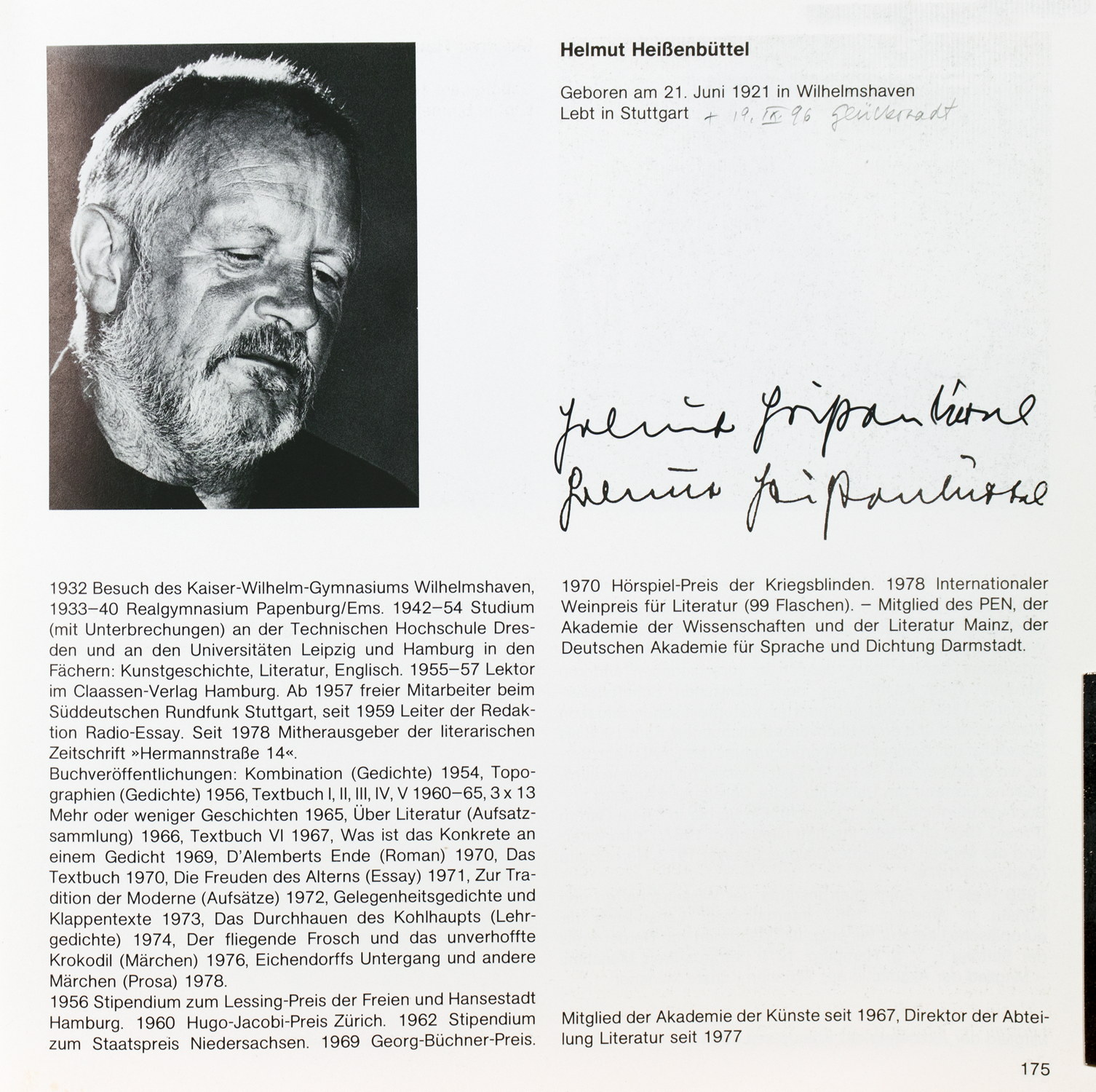 Fotobücher mit Signaturen der Porträtierten - Akademie der Künste. 1970-1979. Band 1. Die Mitglieder - Bild 9 aus 11