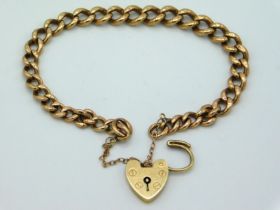 An antique 9ct gold Albert chain converted to a br